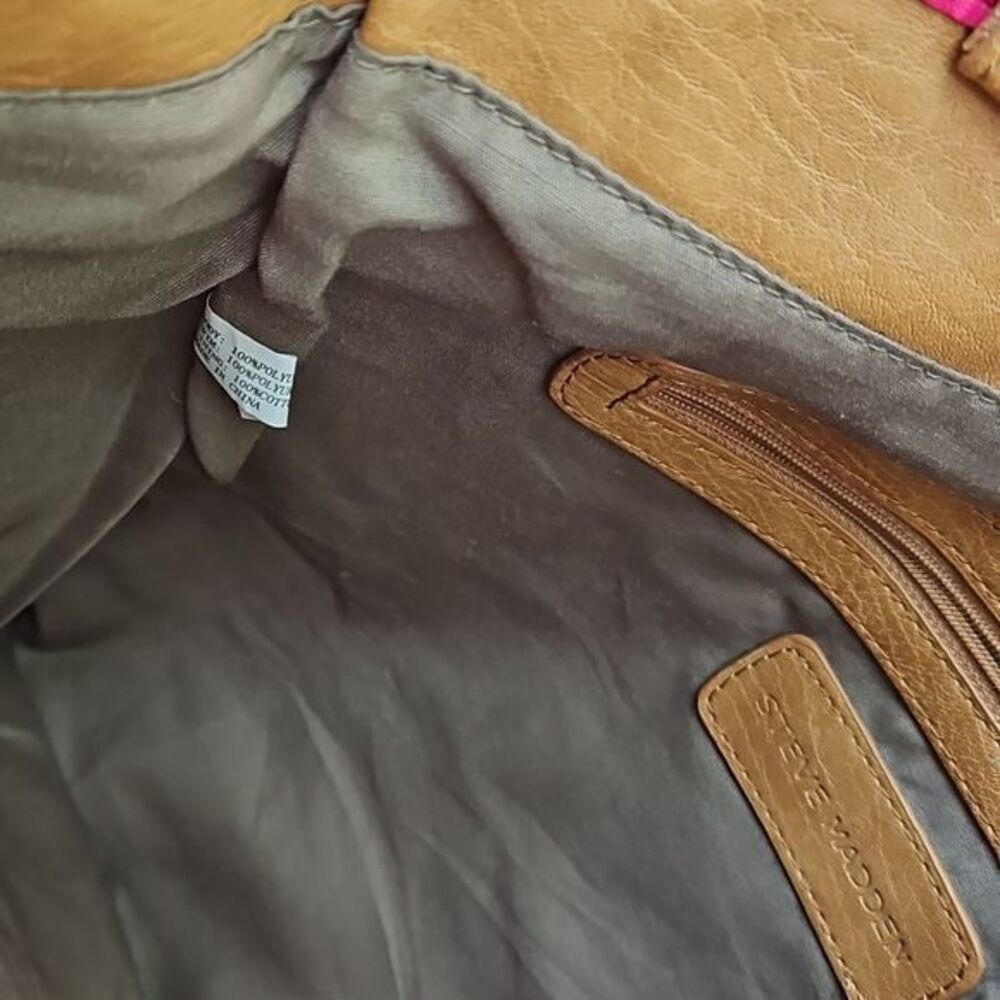 Steve Madden Pink and Tan Shoulder Bag with Fringe - Picture 11 of 16